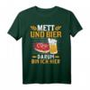 Mett und Bier Mettbrötchen Mettigel Metzger T-Shirt - Lustiges Fleischmotiv für Fleischliebhaber, Metzger und Bierfans