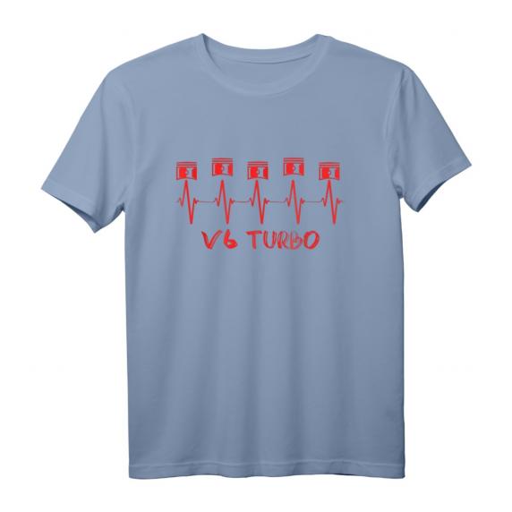 V6 Turbo Hubraum Turbolader Rennfahrer Herzschlag Geschenk T-Shirt  Perfektes Motorsport- und Autoliebhaber Geschenk für Geburtstage & Weihnachten