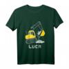 Kinder Bagger T-Shirt mit personalisiertem Namen Luca - Perfektes Geburtstagsgeschenk für Bagger- und Baustellenfans