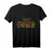 Vintage Synthesizer Katzen T-Shirt mit Spruch 'Synthcat'  Perfektes Geschenk für Musik- und Katzenliebhaber, Vintage Design