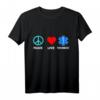 Rettungsdienst Sanitäter Star Of Life Peace Love Ambulanz T-Shirt  Geschenk für Notarzt, Krankenschwester & Ersthelfer