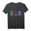 Rettungsdienst Sanitäter Star Of Life Peace Love Ambulanz T-Shirt  Geschenk für Notarzt, Krankenschwester & Ersthelfer