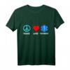Rettungsdienst Sanitäter Star Of Life Peace Love Ambulanz T-Shirt  Geschenk für Notarzt, Krankenschwester & Ersthelfer