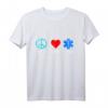 Rettungsdienst Sanitäter Star Of Life Peace Love Ambulanz T-Shirt  Geschenk für Notarzt, Krankenschwester & Ersthelfer
