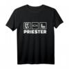 Priester T-Shirt mit Bibel, Fischsymbol und Kirche - Klassisches Design für Pfarrer, Pastoren und Gläubige