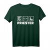 Priester T-Shirt mit Bibel, Fischsymbol und Kirche - Klassisches Design für Pfarrer, Pastoren und Gläubige