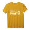Priester T-Shirt mit Bibel, Fischsymbol und Kirche - Klassisches Design für Pfarrer, Pastoren und Gläubige