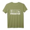 Priester T-Shirt mit Bibel, Fischsymbol und Kirche - Klassisches Design für Pfarrer, Pastoren und Gläubige