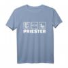 Priester T-Shirt mit Bibel, Fischsymbol und Kirche - Klassisches Design für Pfarrer, Pastoren und Gläubige