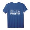 Priester T-Shirt mit Bibel, Fischsymbol und Kirche - Klassisches Design für Pfarrer, Pastoren und Gläubige