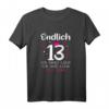 Lustiges 13. Geburtstag Mädchen T-Shirt - Endlich 13 Jahre, Krone, Herzen & Sterne, Perfektes Geschenk für Tochter, Nichte & Enkelin