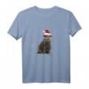 Otter Weihnachten Deko - Lustiges Fischotter T-Shirt mit Weihnachtsmütze und Lichterkette, ideales Geschenk für Tierfreunde & Wasser Tier Fans