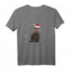 Otter Weihnachten Deko - Lustiges Fischotter T-Shirt mit Weihnachtsmütze und Lichterkette, ideales Geschenk für Tierfreunde & Wasser Tier Fans