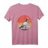 Retro Vintage Sonnenuntergang Taube T-Shirt  Buntes 80er-Jahre Design für Taubenliebhaber, Männer & Frauen, ideal als Geschenk