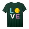 Softball Geschenk für Frauen - Damen T-Shirt mit LOVE Design für Spielerinnen, Fans & Teams, perfekt zu Weihnachten