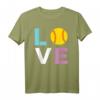 Softball Geschenk für Frauen - Damen T-Shirt mit LOVE Design für Spielerinnen, Fans & Teams, perfekt zu Weihnachten
