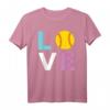 Softball Geschenk für Frauen - Damen T-Shirt mit LOVE Design für Spielerinnen, Fans & Teams, perfekt zu Weihnachten