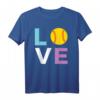 Softball Geschenk für Frauen - Damen T-Shirt mit LOVE Design für Spielerinnen, Fans & Teams, perfekt zu Weihnachten