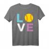 Softball Geschenk für Frauen - Damen T-Shirt mit LOVE Design für Spielerinnen, Fans & Teams, perfekt zu Weihnachten