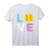 Softball Geschenk für Frauen - Damen T-Shirt mit LOVE Design für Spielerinnen, Fans & Teams, perfekt zu Weihnachten