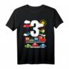 Jungen Züge Cars Planes Hubschrauber T-Shirt zum 3. Geburtstag  Perfektes Transport-Geschenk für Kleinkinder