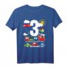 Jungen Züge Cars Planes Hubschrauber T-Shirt zum 3. Geburtstag  Perfektes Transport-Geschenk für Kleinkinder