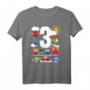 Jungen Züge Cars Planes Hubschrauber T-Shirt zum 3. Geburtstag  Perfektes Transport-Geschenk für Kleinkinder