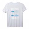 Don't Panic Organise Fisch Schwarm gegen Hai T-Shirt  Humoriges Motivationsshirt als Geschenk für Familie, Freunde und Kollegen
