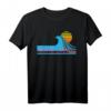 Santa Cruz Surf T-Shirt  Vintage California Surfing Design, 80er Retro Style mit Wave, Sonnenuntergang & Neon Text für Männer, Frauen & Kinder