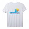 Santa Cruz Surf T-Shirt  Vintage California Surfing Design, 80er Retro Style mit Wave, Sonnenuntergang & Neon Text für Männer, Frauen & Kinder