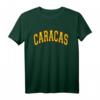 Caracas Venezuela Varsity Style T-Shirt mit Gelbem Text und Roter Outline  Legendäres Stadtmotiv