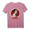 Star Wars Princess Leia Rebel Bold Text Circle Portrait T-Shirt - Offiziell Lizenzierte Fanbekleidung für Star Wars Enthusiasten