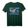 HapBunny Pixar Finding Dory T-Shirt - Offiziell Lizenz, Wasserfarben-Design mit 'Just Keep Swimming' Text
