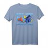 HapBunny Pixar Finding Dory T-Shirt - Offiziell Lizenz, Wasserfarben-Design mit 'Just Keep Swimming' Text