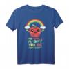 Lustiges T-Shirt 'An Apple A Day. You Die Anyway.' - Buntes, humorvolles Design mit Apfel und Regenbogen für Spaß und gute Laune