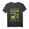Kinder Achtung ich bin 5 Jahre Bagger T-Shirt  Cooles Geburtstagsoutfit für Jungen und Mädchen, perfekt für Baustellenfans