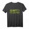 Lustiges Impfung T-Shirt mit Spruch 'geimpft ich lebe noch'  Ironisches Design gegen Impfgegner, perfekt für Humor und Aufmerksamkeit