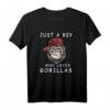 Nur ein Junge, der Gorillas liebt T-Shirt - Gorilla Lover Geschenk, klassisch geschnitten mit doppeltem Saum
