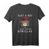 Nur ein Junge, der Gorillas liebt T-Shirt - Gorilla Lover Geschenk, klassisch geschnitten mit doppeltem Saum