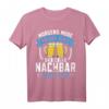 Morgens müde abends blau Nachbar T-Shirt  Lustiges Party-Shirt für Einweihung & Einzug mit Humor
