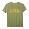 Florida Arched Amber Text T-Shirt  Klassisch geschnitten, doppelt genähter Saum, perfekt für Urlaub und Freizeit