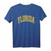 Florida Arched Amber Text T-Shirt  Klassisch geschnitten, doppelt genähter Saum, perfekt für Urlaub und Freizeit