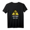 Abstand halten Shirt mit Warnung und Biohazard-Symbol  Auffälliges Sicherheits- und Warn-Shirt für Freizeit, Beruf & Alltag