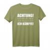 Achtung ich bin zu dick zum weglaufen ich kämpfe - Lustiges Bier Sauf T-Shirt für Männer, ideal als Party- und Geburtstagsgeschenk