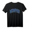 Memphis Arched Blue Text T-Shirt - Klassisches, hochwertiges Basic-Shirt mit doppeltem Saum