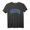 Memphis Arched Blue Text T-Shirt - Klassisches, hochwertiges Basic-Shirt mit doppeltem Saum