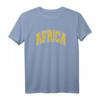 Africa Varsity Style Amber Text T-Shirt - Kulturelles Design mit klassischem Schnitt