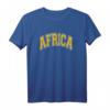 Africa Varsity Style Amber Text T-Shirt - Kulturelles Design mit klassischem Schnitt