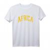 Africa Varsity Style Amber Text T-Shirt - Kulturelles Design mit klassischem Schnitt