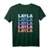 Funny Modern Repeated Text Design Layla T-Shirt  Stylisches Damen T-Shirt mit Name, modernes Design & langlebiger Schnitt